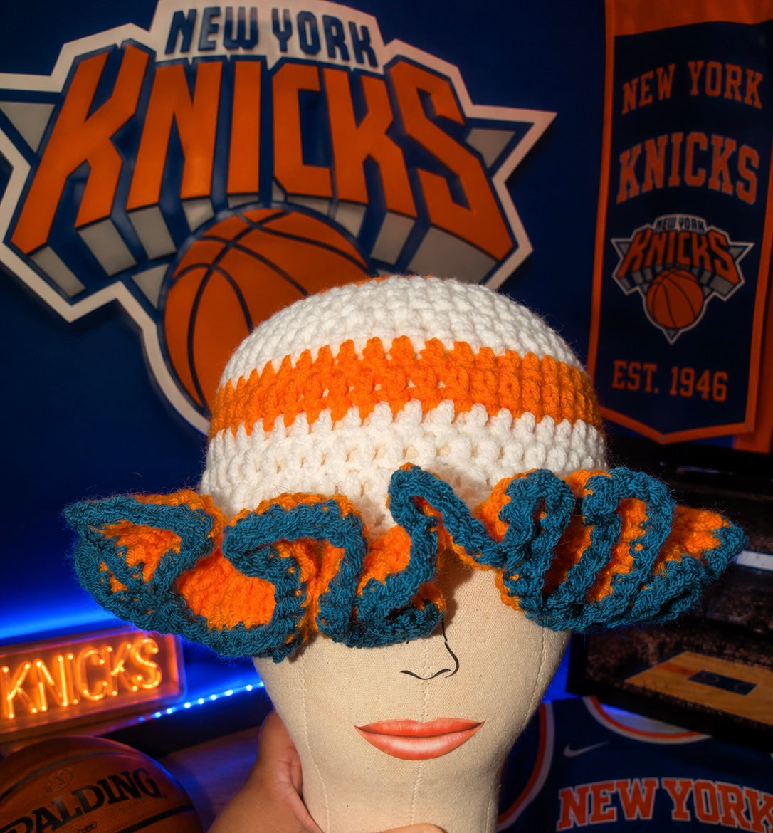 NY Knicks Inspired Ruffle Beanie